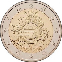 Ireland 2 euro 2012 "10 years of the euro" UNC (KM # 71) - Picture 1 of 1