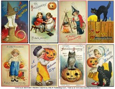 Halloween Scrapbook Stickers, Fall Decoration, Vintage Spooky Card Tags, 1 Sheet
