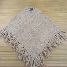 Lauren Ralph Lauren Poncho Cape Sweater Pullover Wool Blend Tan