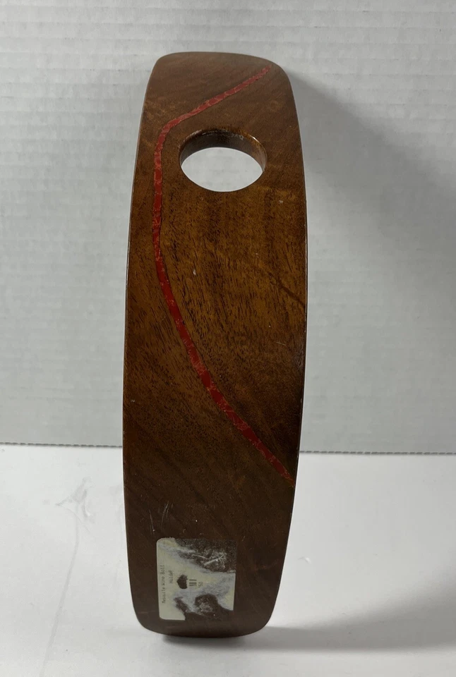 Винтажный Мескитовый Деревянный Держатель для Винных Бутылок Красная Вена Мраморный Баланс Качание - Изображение 4 из 4