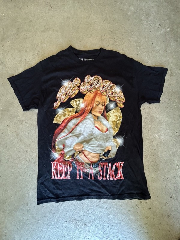 UO Ice Spice Keep It A Stack Rap Hip Hop Black Graphic T-Shirt Size S