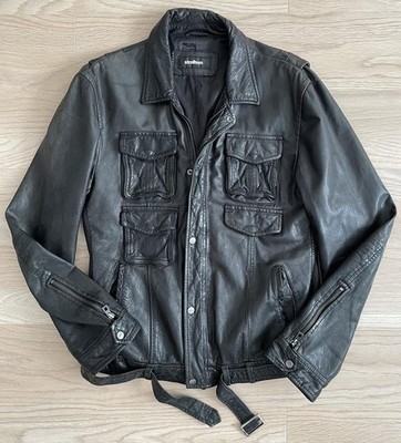 Men Strellson Jacket Black Leather 50