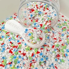 FAKE Winter Snowflake Party, Christmas Polymer Clay Sprinkle NOT EDIBLE D35-34