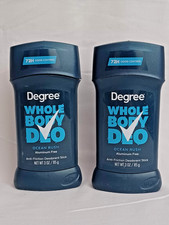 2 New Degree Whole Body Deodorant Ocean Rush Men  s 72HR Control 3 oz Solid Stick