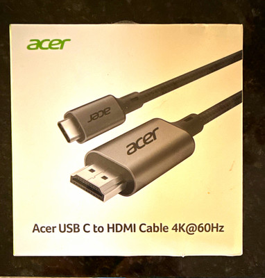 Acer USB-C to HDMI Cable 4K@60Hz USB-C Male to HDMI Male Gray/Black