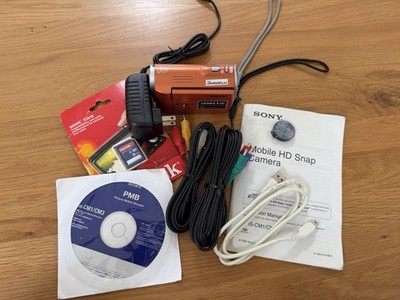 Sony Webbie HD MHS-CM1 Orange 5.0 MP4 SONY Camera  TESTED WORKS!! READ DESC