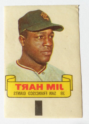 1966 TOPPS BASEBALL RUB 0FF JIM HART SAN FRANCISCO GIANTS A-8707