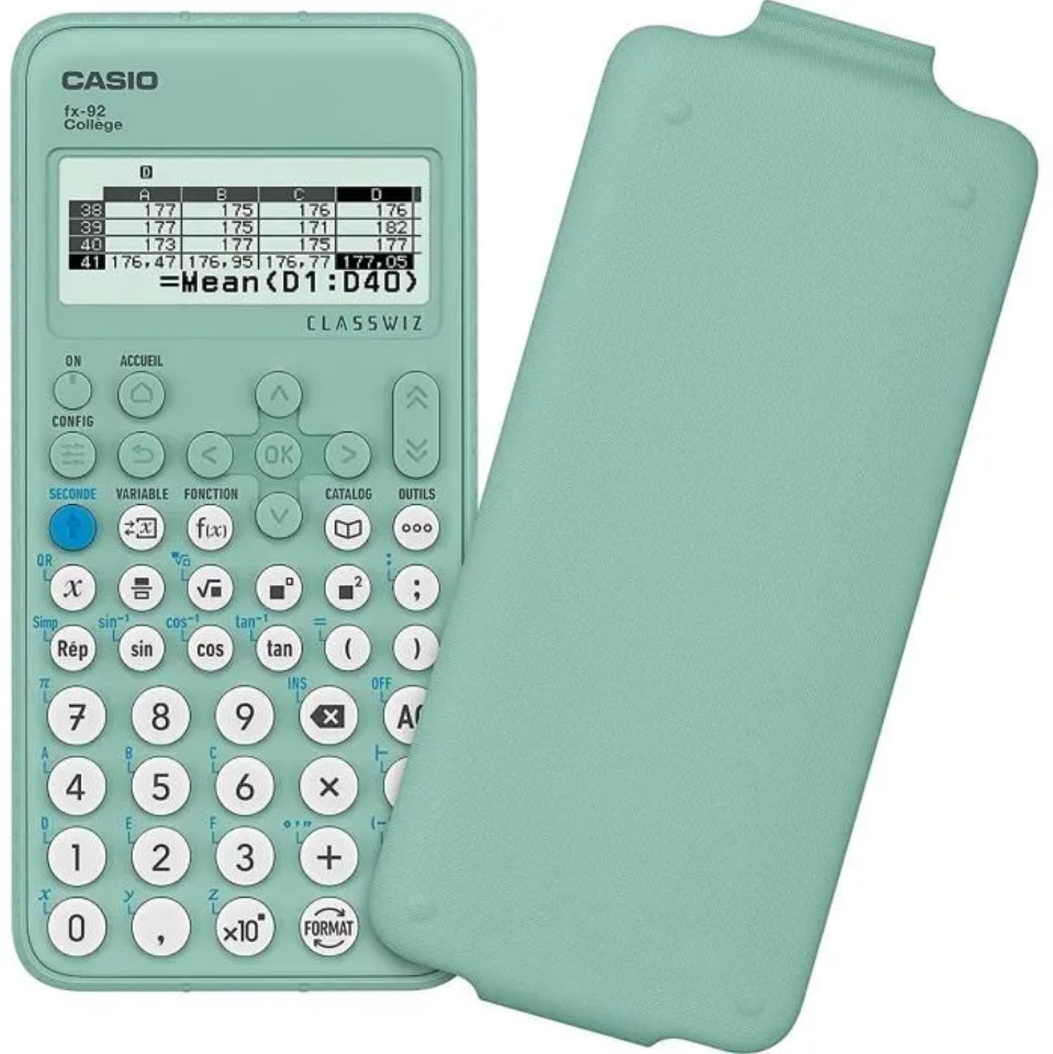 Calculatrice FX‑92+ Casio Collège avec fonction QR‑Code et menu algorithme