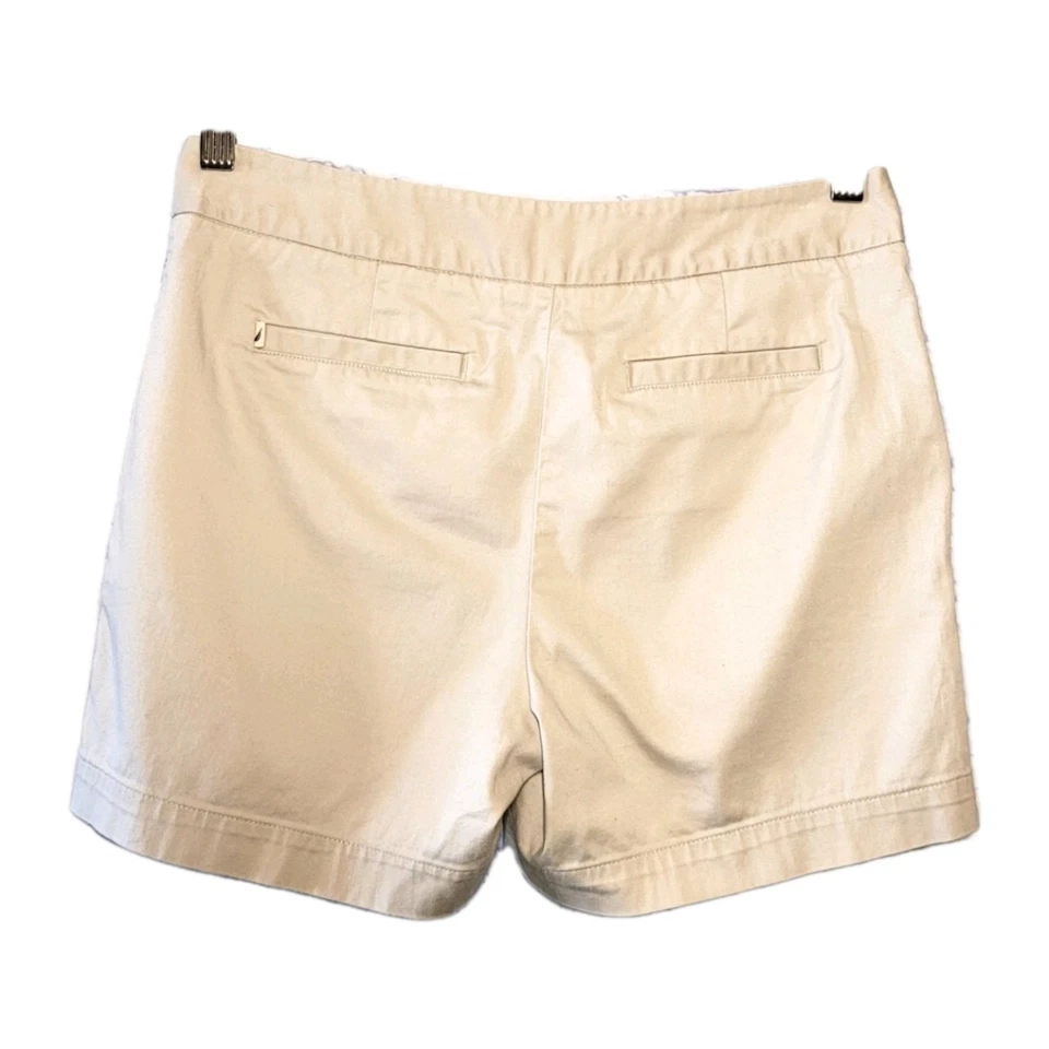 Nautica Sailor Shorts Size 2 Beige Stretch 6 Button Front Pockets Nautical Vaca - Image 3 of 4