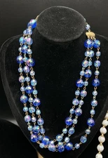 Vintage Alice Caviness Aurora Borealis Crystal 3 strand Necklace