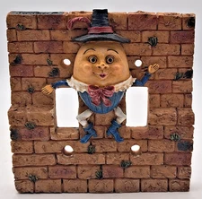 Humpty Dumpty Double Switch Wall Plate 3D Signed Resin Nursery Rhyme 5"x.5"x5"