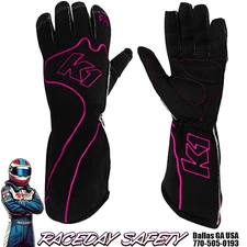 K1 RaceGear RS1 Karting Gloves Black/Pink