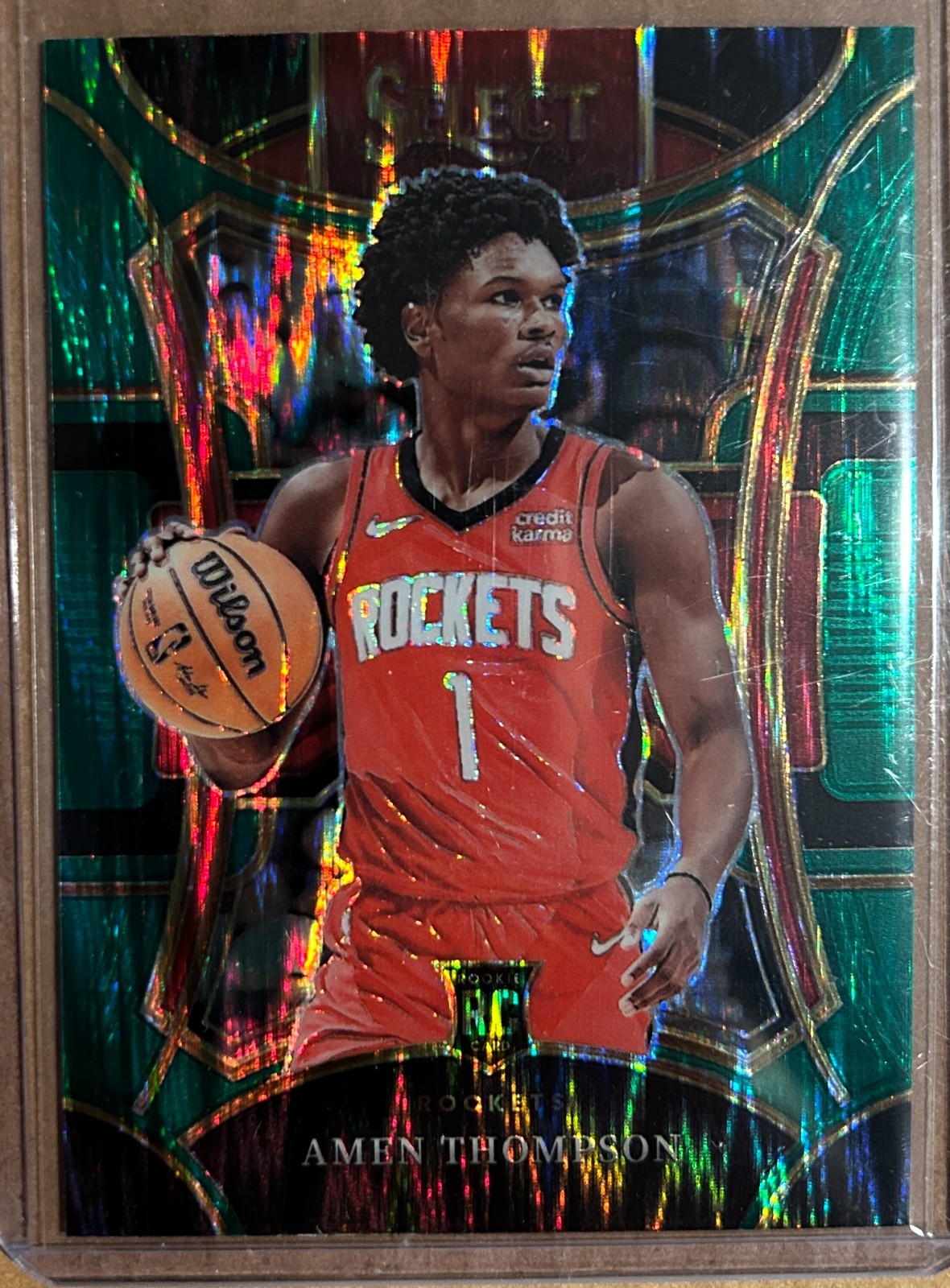 2023 Panini Select Green Shock Mezzanine AMEN THOMPSON