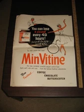 OVALTINE 1960s MinVitine diet store display poster PROOF coffee hot chocolate #1