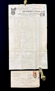 1888 Lawson Saddles Baltimore Letter Billhead Gettysburg Cover Stamp P Mark