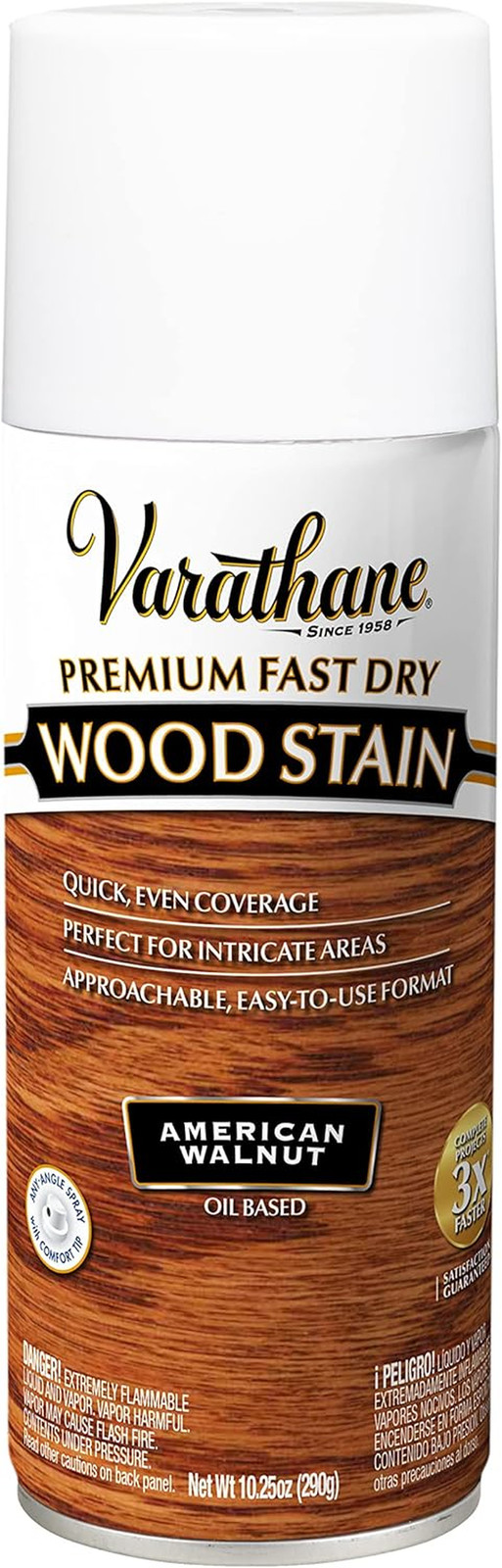 Varathane Premium Fast Dry Wood Stain Spray, 10.25 Oz, American Walnut