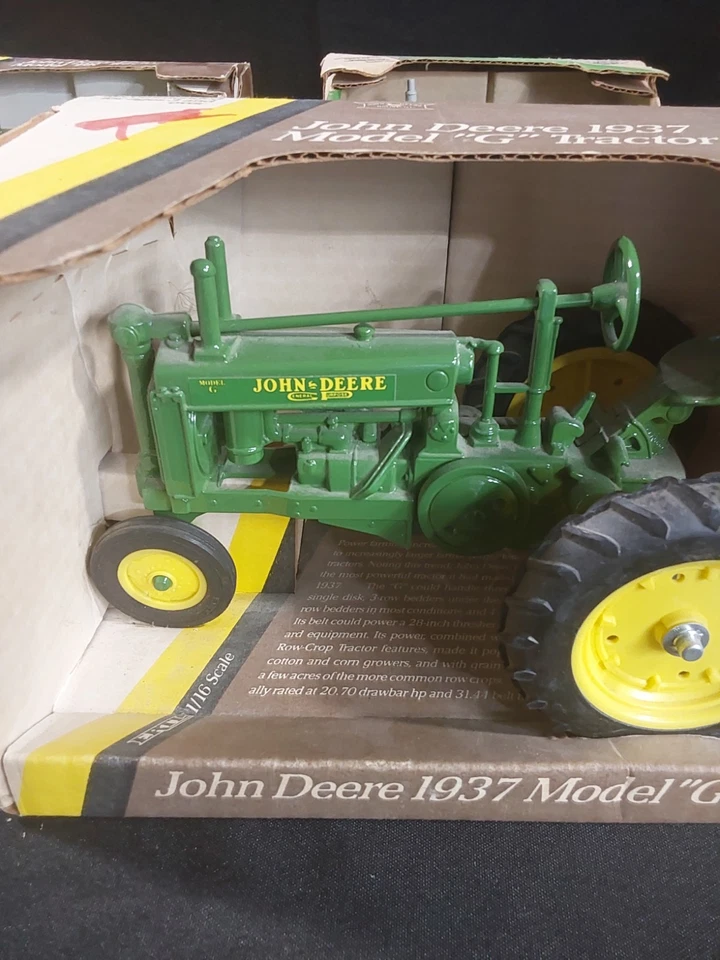 Tractor ERTL John Deere 1937 modelo "G" escala 1/16 nuevo en caja #548 EE. UU. Foto 2 de 4