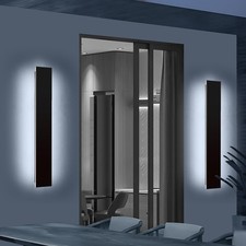 Upgraded 2 Pack 31.4" Modern Outdoor Wall Sconce, 4.3" Wide IP65 Waterproof E...