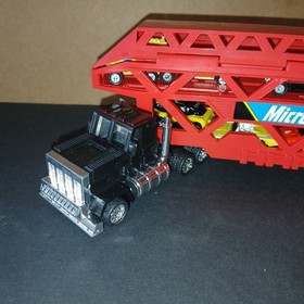 Vintage Galoob Micro Machines Semi Truck Car Hauler Filled With Cars