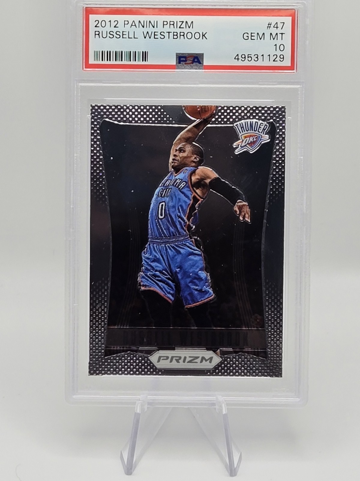 2012-13 Panini Prizm #47 Russell Westbrook PSA 10 Gem Mint Oklahoma City Thunder