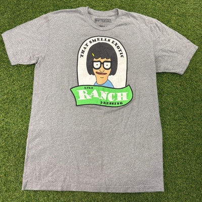 Bob's Burgers Ripple Junction Tina Belcher T-Shirt Men Large Gray Graphic Cotton