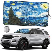 2025 Upgrade TDCQQGQQ Windshield Sun Shades, Car Sun Van Gogh Starry Sky
