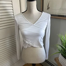 Vetior Crop Top Womens Small Faux Wrap Dainty Ballerina Angelcore Coquette