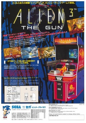 Alien 3 The Gun Sega Video Arcade Flyer / Brochure / Ad - Japanese