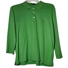 Ralph Lauren Sport Mujer Verde Manga Larga Polo Grande Poni Preppy Tenis