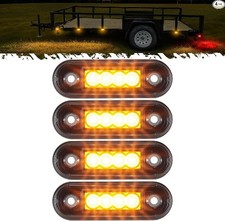 4Pcs 3.4 inch Amber LED Clearance Side Marker Lights, Surface Mou Color: Amber