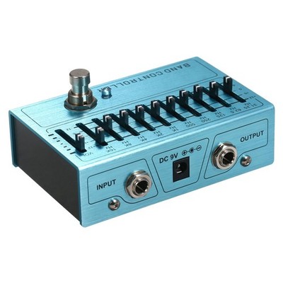 10 Band EQ Guitar/Bass Equalizer Pedal, Mini True Bypass Aluminum Alloy Body