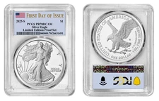 2025 S SILVER EAGLE PCGS PR70 LIMITED EDITION SILVER PROOF SET FIRST DAY OF ISSU