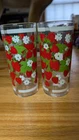 Vintage Federal Pasinski Strawberry Design Pair Of Tumblers HTF 6" NP Cond