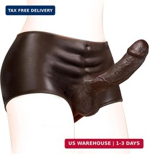 Strap on Dildo Sex Toys - Strap on Harness with 7.3" Huge Solid Black Dildo, Ela