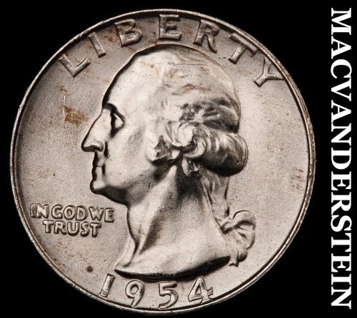 1954-D Silver Washington Quarter - Choice Gem Brilliant Unc  Lustrous  #i6463