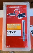 Red Head Sleeve Anchors 3/8" Thread Size x 3 in Length Inch Model 11281 50 Pack
