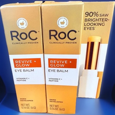 2 Pack RoC Multi Correxion Revive + Glow Eye Balm- 0.14 oz 4g Lot