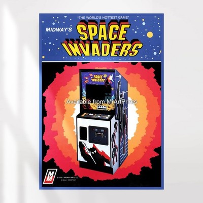 Space Invaders POSTER Vintage Arcade Cabinet Promo Art A4 A3 A2 A1 Extra Large