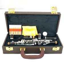 Ebony Eb/Mib Clarinet with Case and Silver Plated Keys, Wooden Instrument ME1