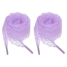 2Pairs Flat Laces Shoelaces, 2.2CM Wide 160CM Length Lacy Shoe Laces, Purple