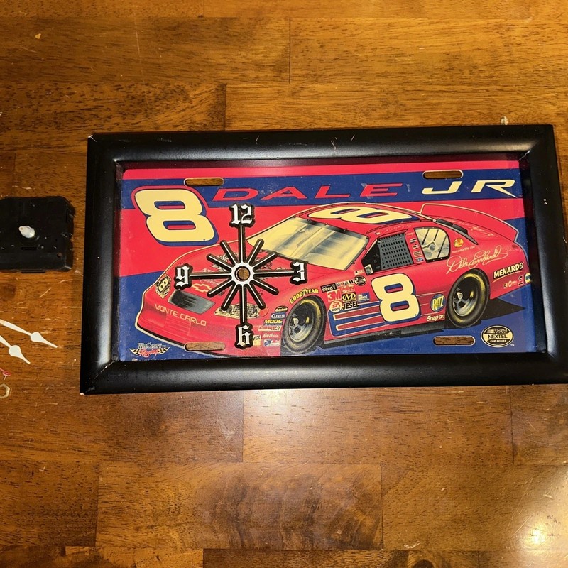 NASCAR Dale Earnhardt Jr License Plate Wall Clock, 2005 DALE JR  For Parts!