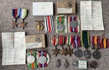 6 x Boer War To 1950s Medal Groups & Badges For Six Lindsay Family Members