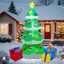 DR.DUDU 7 FT Inflatable Christmas Tree with Led Lights, Lighted Christmas Tre...