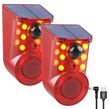 Solar Outdoor Motion Sensor Alarm 3 Working Mode Motion Activated Alarm 120dB...