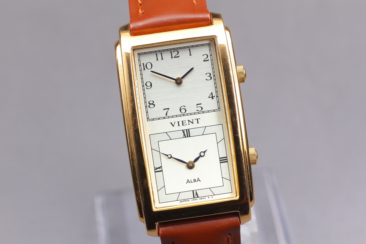 Near MINT] Vintage Seiko Alba Vient V400-5960 Dual Time 24mm