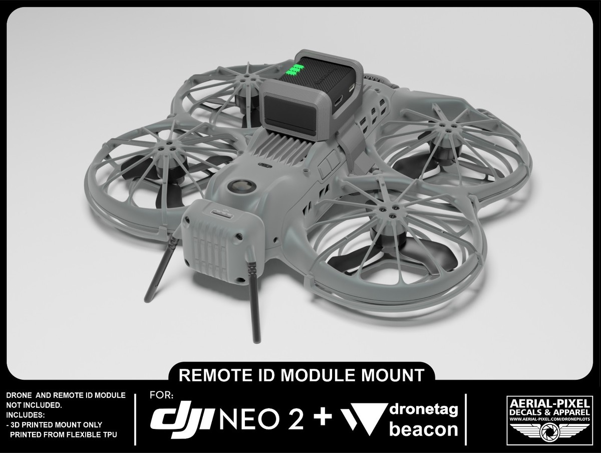 DJI Neo 2 Remote ID Mount for Holy Stone, Ruko, Potensic, DroneTag