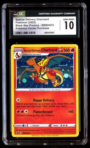 CGC 10 Special Delivery Charizard SWSH075 075 Pokemon Center Promo Pikachu 2022