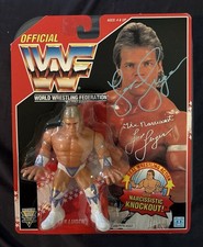WWF HASBRO MOC LEX LUGER SIGNED JSA AUTHENTIC HIGH GRADE WORTHY RED CARD
