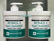 (2-Pack) ADVANCED CLINICALS ~RETINOL + NIACINAMIDE Hyaluronic Firming BODY CREAM