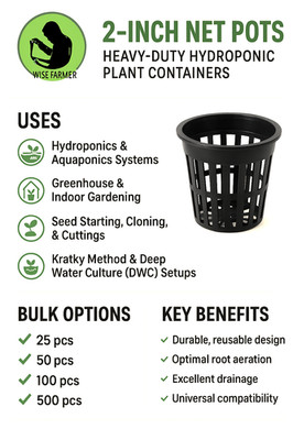 2-Inch Net Pots | Heavy-Duty Hydroponic Plant Containers (25, 50, 100, 500 pcs)